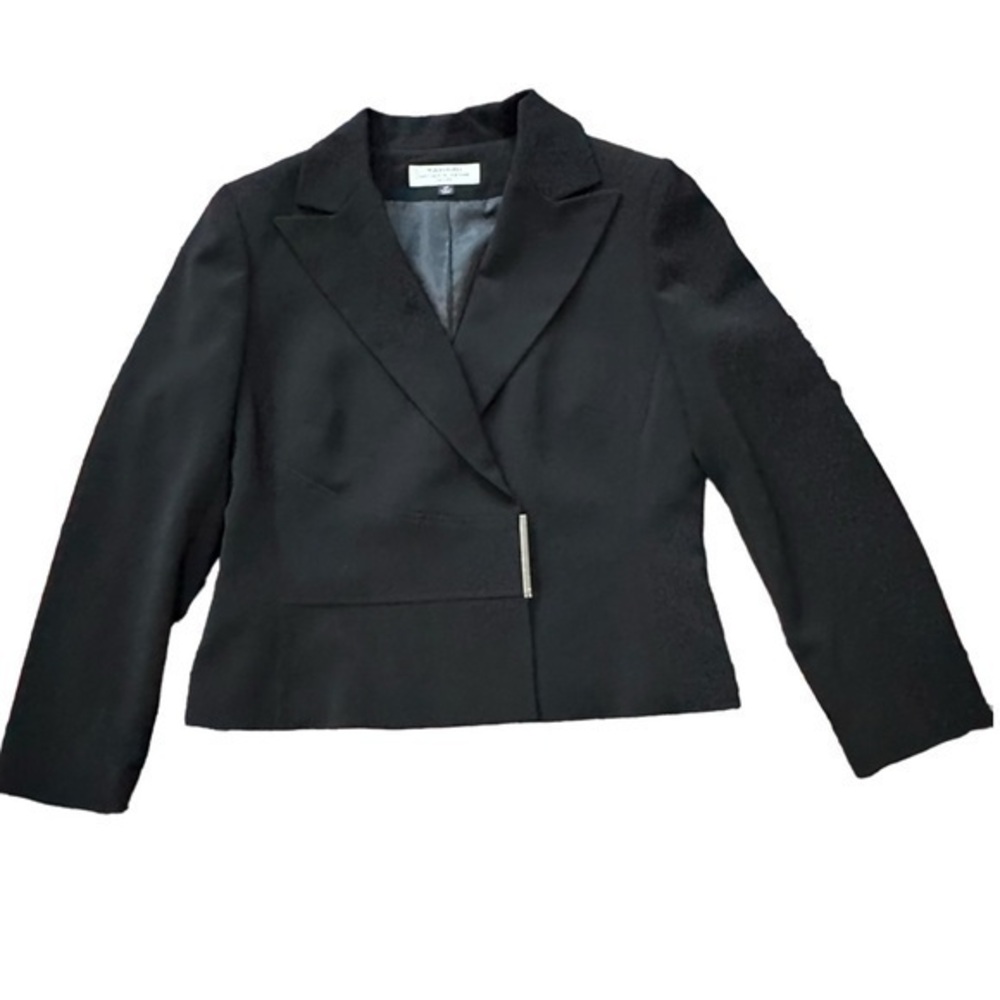 TAHARI ARTHUR S. LEVINE Black Blazer Side Snap Lined Womens Size 14P CAREER
